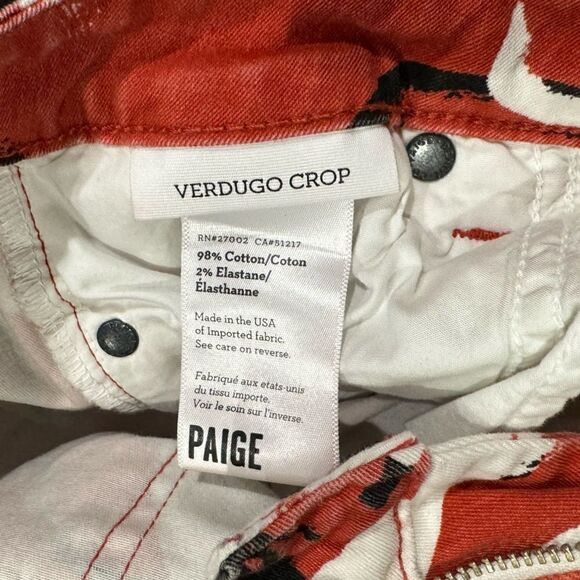 Paige Verdugo Crop Multicolored Jeans Women’s 28 - Picture 3 of 5